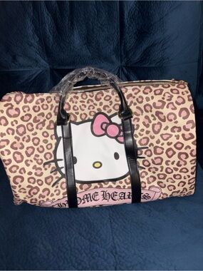 Hello Kitty Leopard Print Pink Travel Weekender Bag